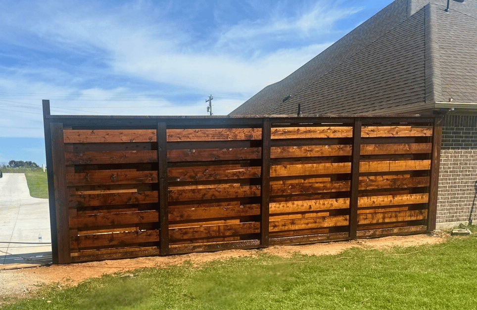 Custom wood privacy fence installation by All American Home Remodel in Denver Colorado